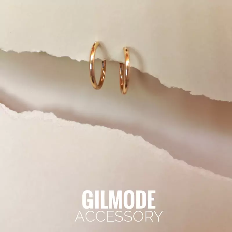 گوشواره حلقه ای 2 سانتی طلایی ژوپینگ