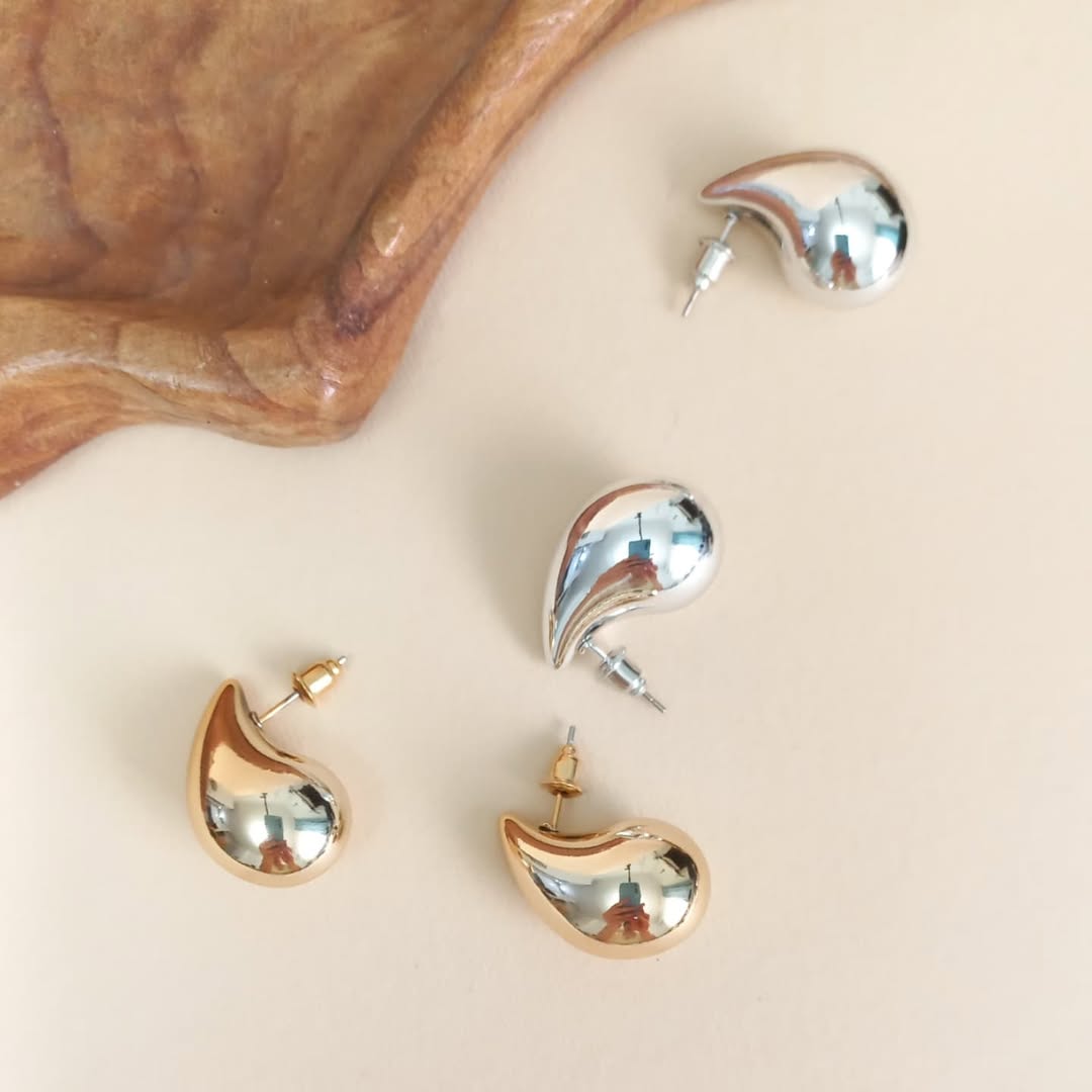 گوشواره اشکی آینه ای