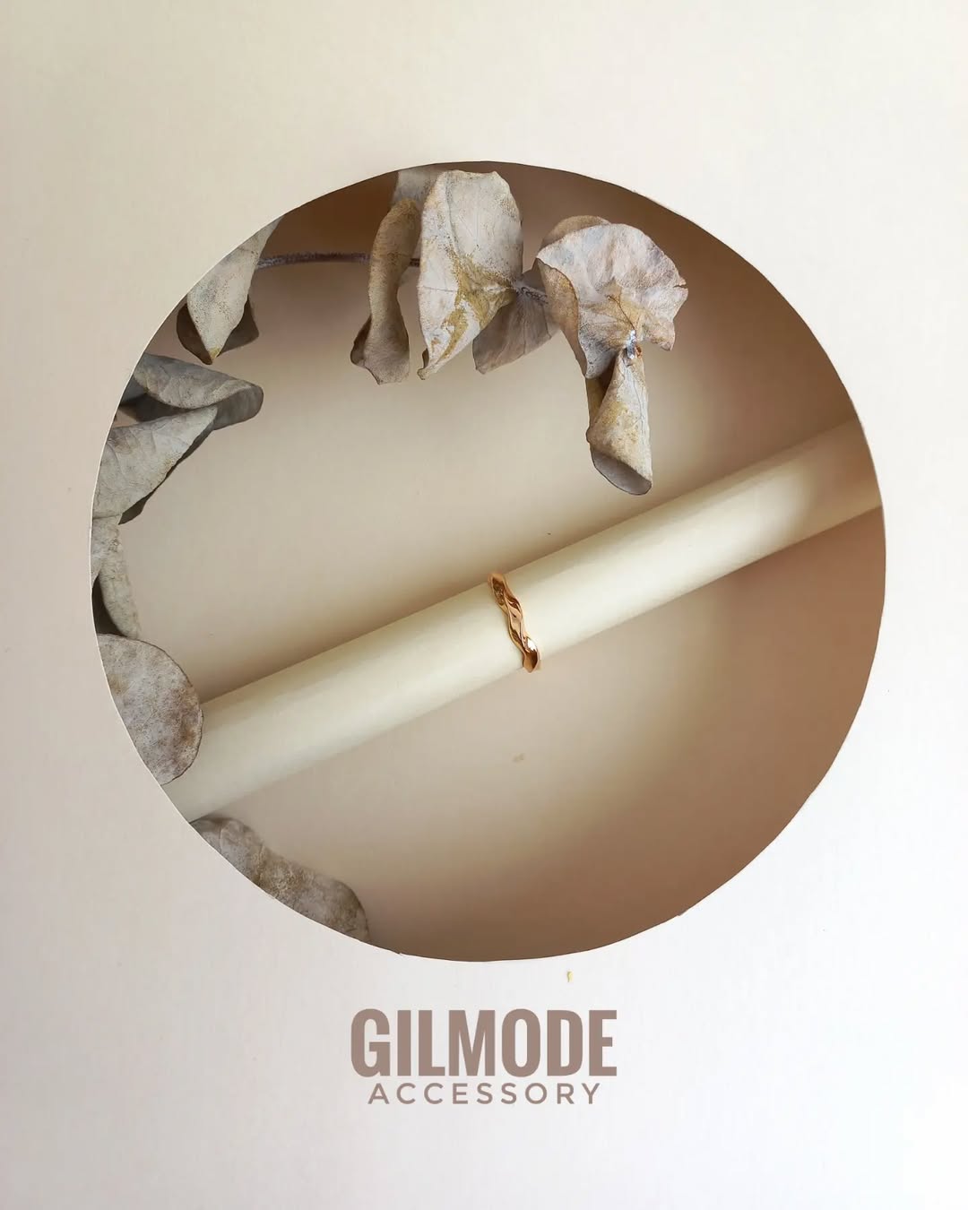 انگشتر فرم پیچی استیل طلایی