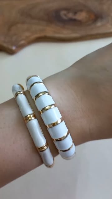 بنگل مینا کاری سفید رنگ